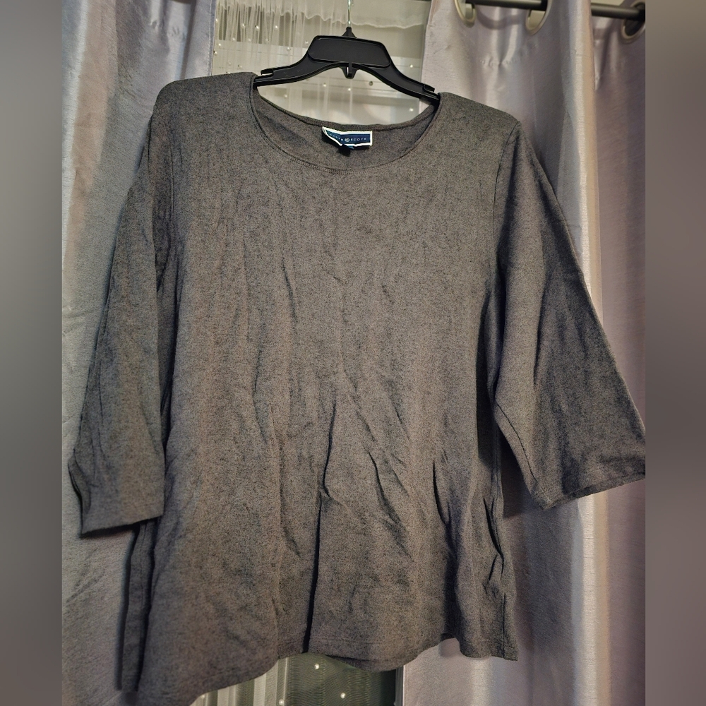 Karen Scott Grey 100% Cotton shirt